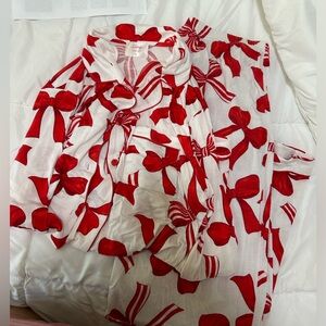 IN MY SUNDAYS red bow pajamas